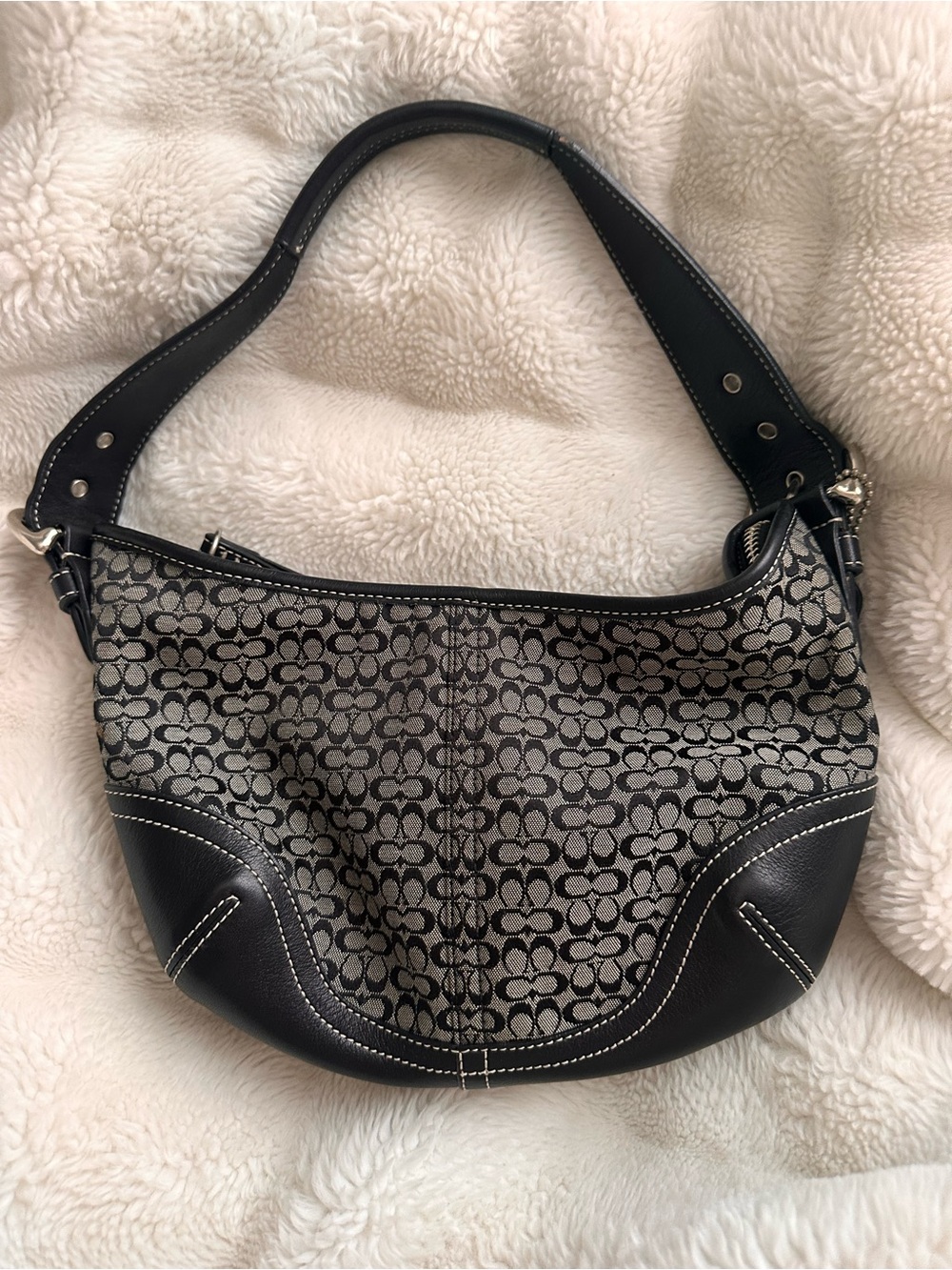 Black Vintage Coach hobo shoulder bag